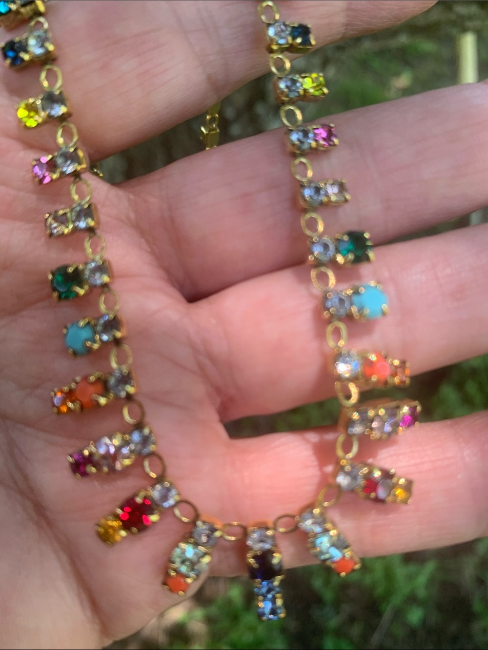 NWOT TOVA MINI RIDELL NECKLACE IN BLUE MULTI